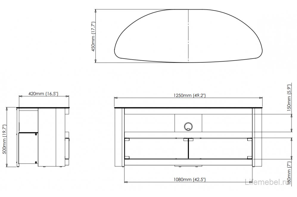 ТВ-тумба Burghley FS1250BURPB