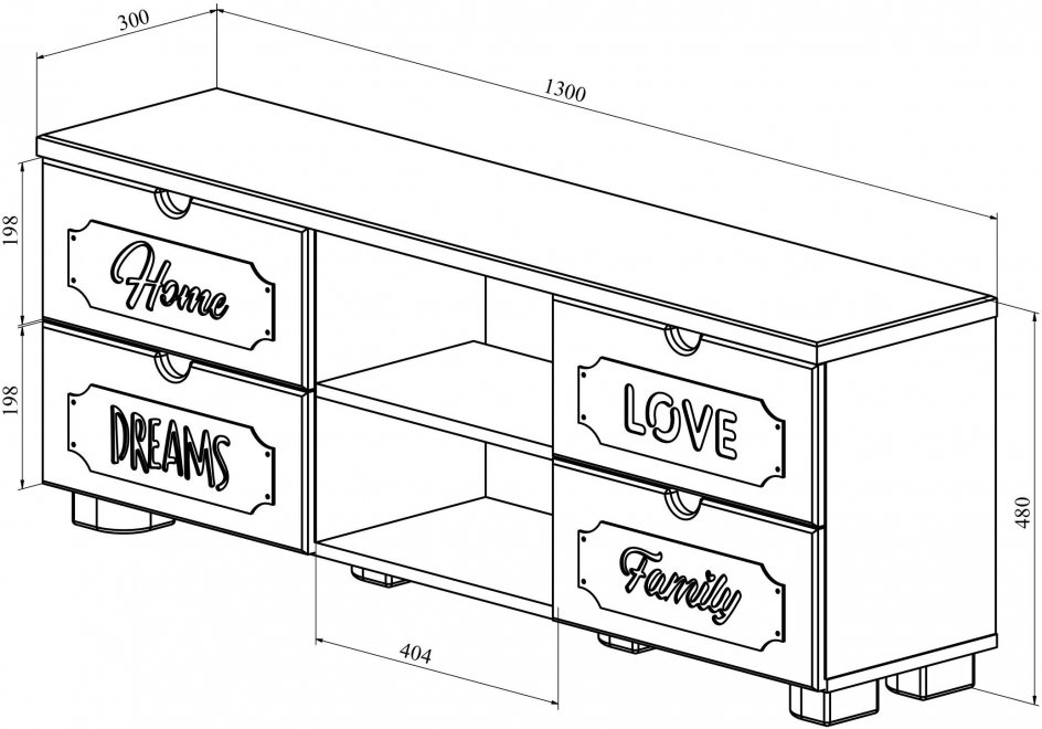 ТВ-тумба ДримСтар ДС-15 белое дерево