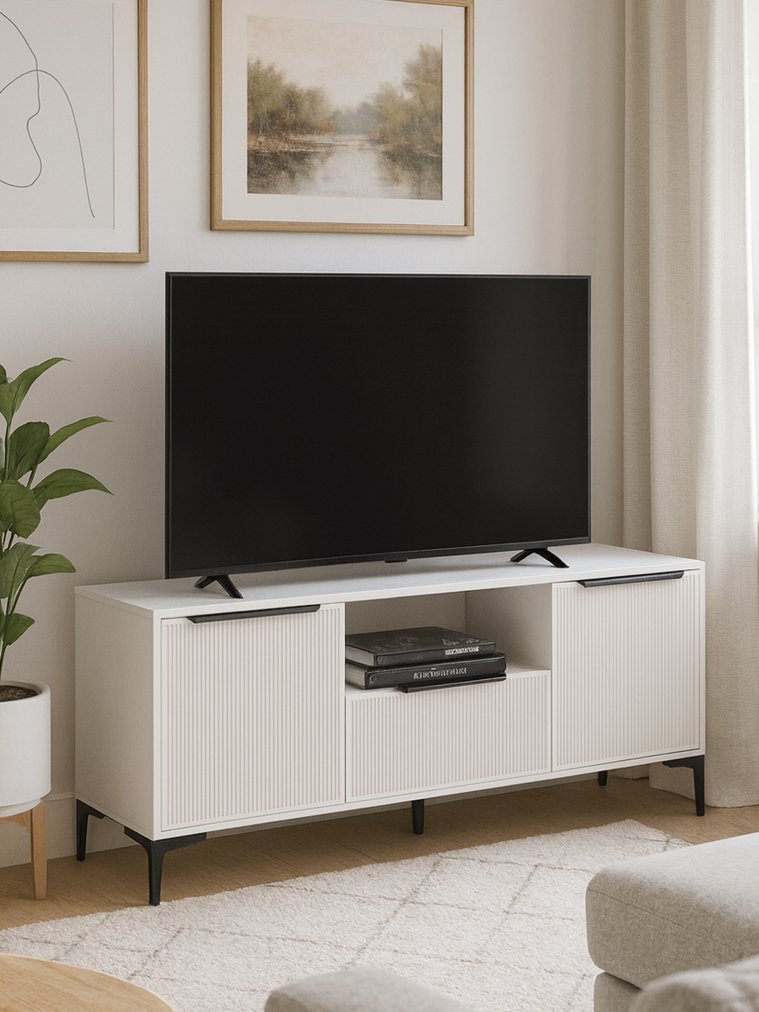 ТВ-тумба Иадама белый / белый глянец