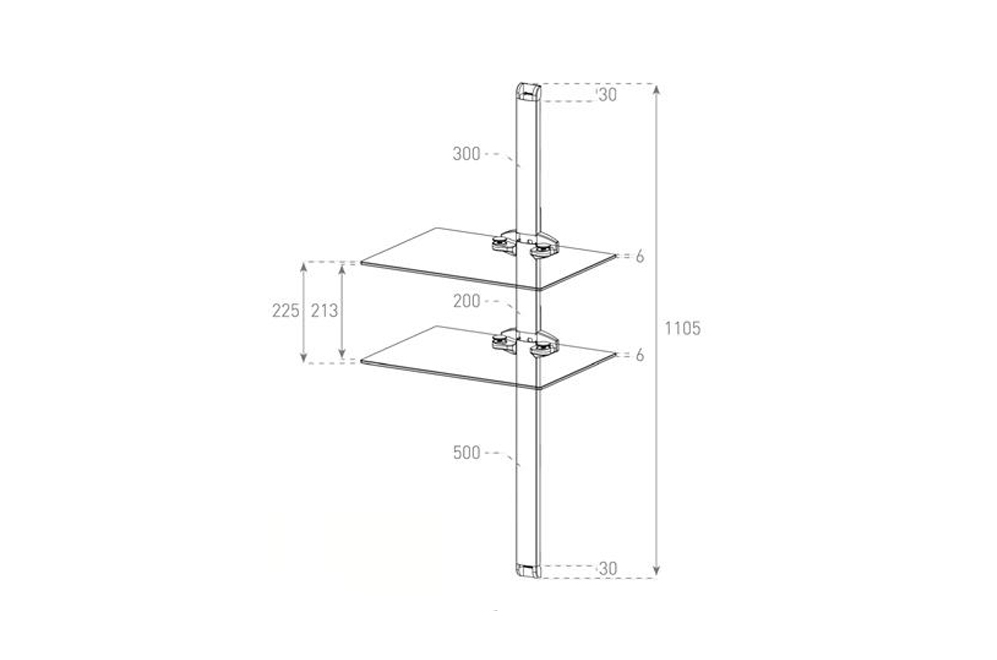 Кабель-канал PL2620B HBLK с полками