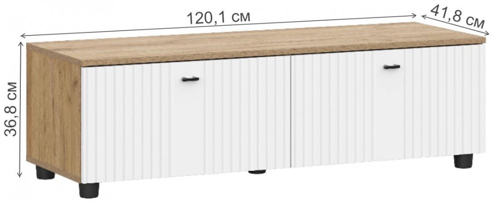 ТВ-тумба Порту дуб золотой / белый матовый