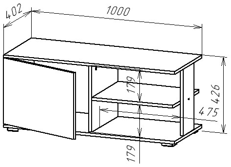 ТВ-тумба TV2 белая