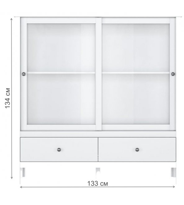 Витрина Хельга KOM2W2S белый