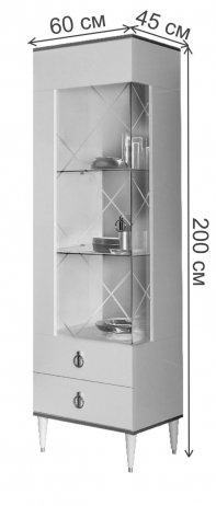 Витрина Rimini левая слоновая кость / золото