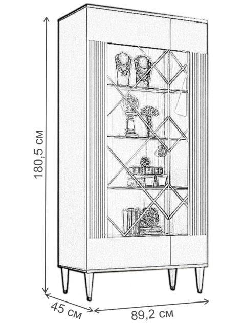 Витрина Rimini Solo левая белый / золото