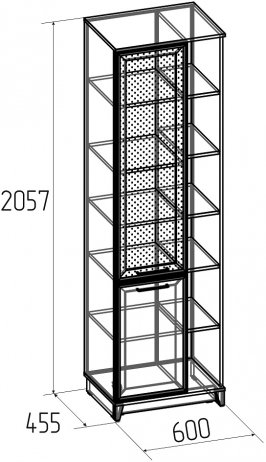 Витрина Аурелио 1 черный