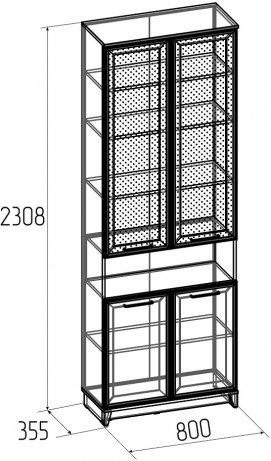 Витрина Аурелио 7 черный