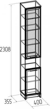 Витрина Аурелио 9 черный