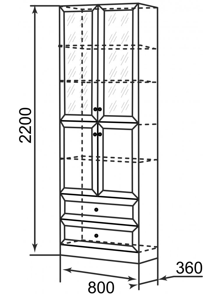 Витрина Брайтон 14 ясень асахи