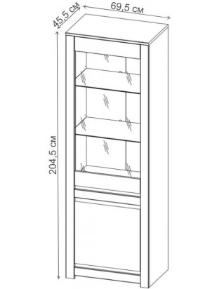 Витрина Када REG1W1D дуб april