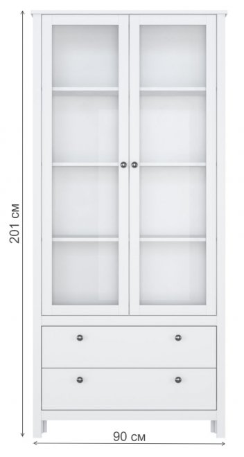 Витрина Хельга REG2W2S белый