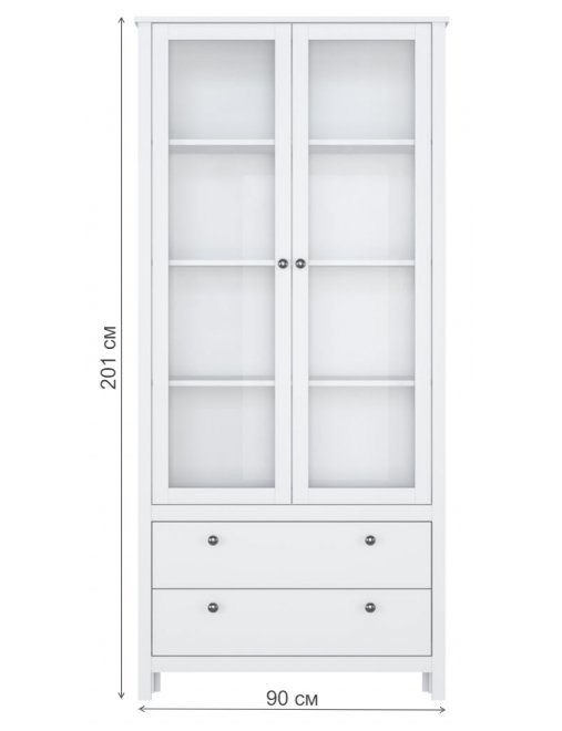 Витрина Хельга REG2W2S белый