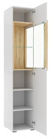 Витрина Куба 1717.М4 левая дуб сонома / белый глянец