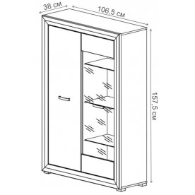 Витрина Мальта REG1W1D с подсветкой