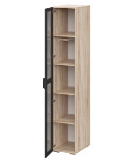 Офисный стеллаж Стокгольм П02-400 дуб сонома / софт черный
