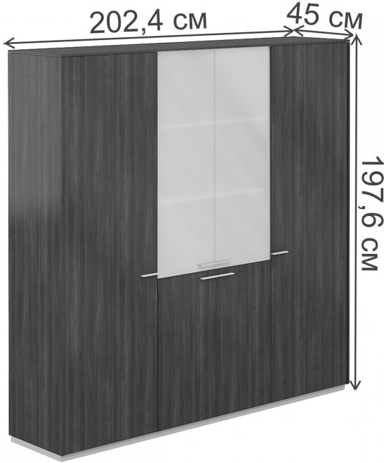 Витрина NZ-0303+NZ-0341+NZ-0303 серый камень / бренсон трюфель