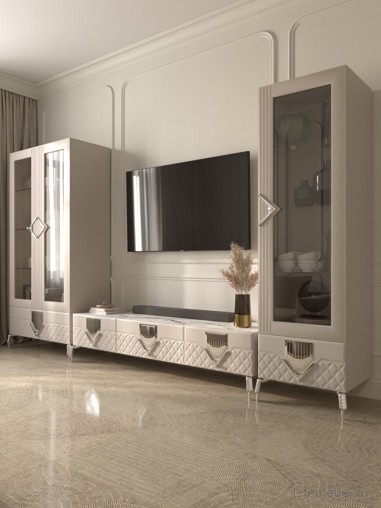 Витрина Савелья ГСВ-03 кашемир / серебро