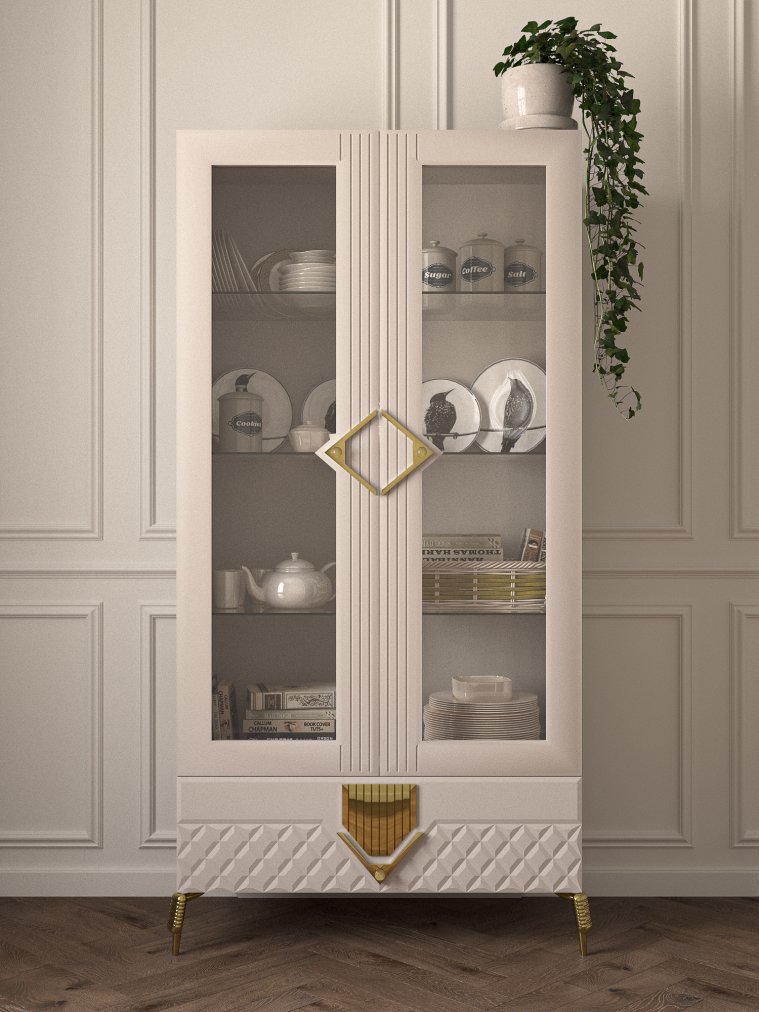 Витрина Савелья ГСВ-03 кашемир / золото