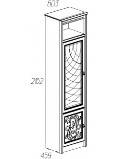 Витрина Лючия №185 дуб оксфорд серый