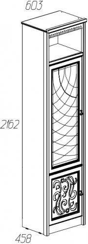 Витрина Лючия №185 дуб оксфорд серый