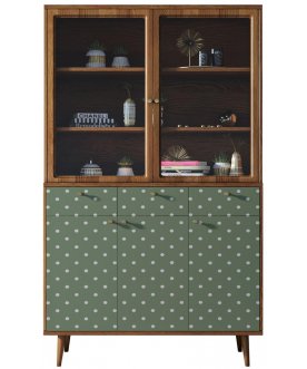 Книжный шкаф Воаб орех / принт 12