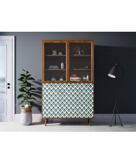 Книжный шкаф Воаб орех / принт 13