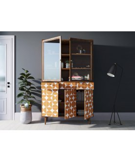 Книжный шкаф Воаб орех / принт 14