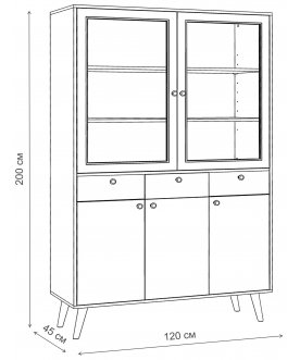 Книжный шкаф Воаб орех / принт 18