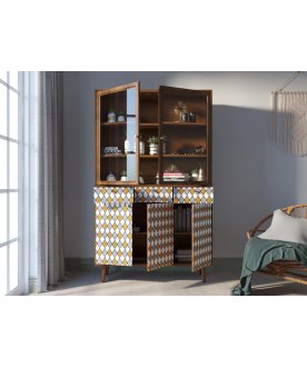 Книжный шкаф Воаб орех / принт 22