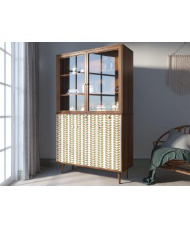 Книжный шкаф Воаб орех / принт 23