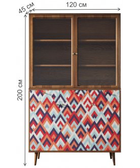 Книжный шкаф Воаб орех / принт 2