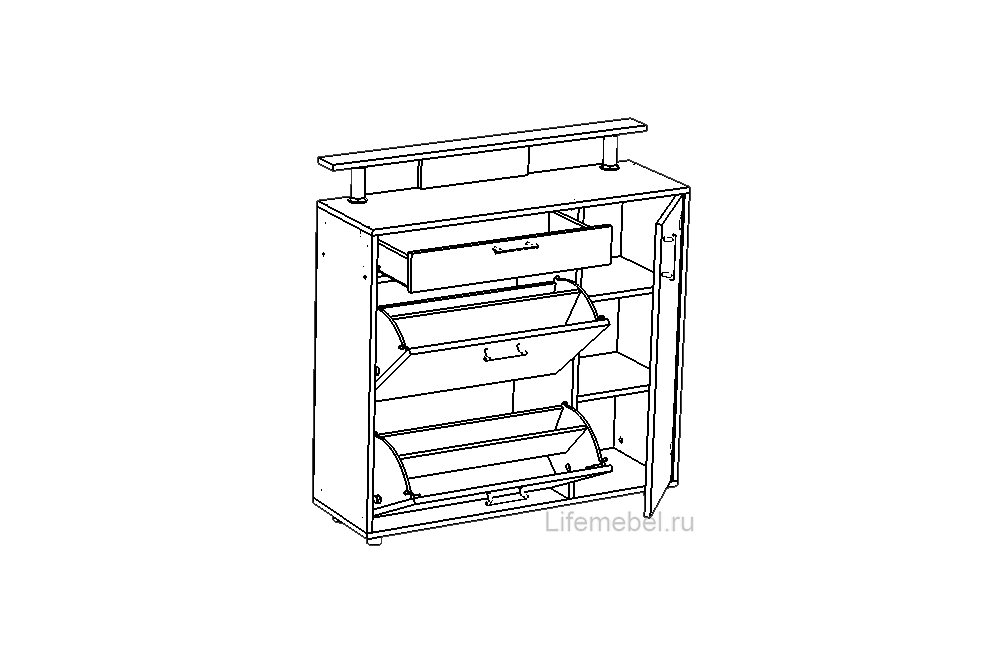 Обувница 38Г ясень шимо светлый