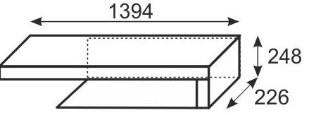 Полка навесная Люмен 04 дуб сакраменто / белый снег