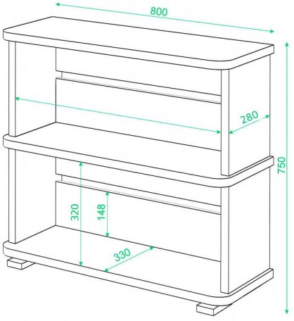 Cтеллаж Эланта-25/2 В венге