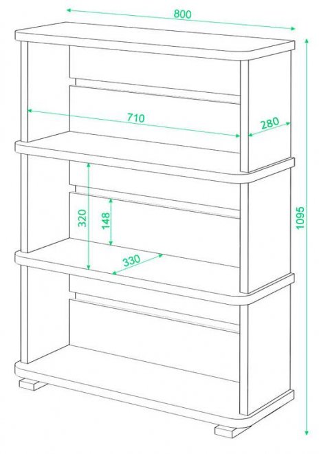 Cтеллаж Эланта-25/3 БЕ белый