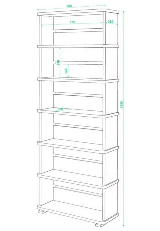 Cтеллаж СБ-25/6 В венге