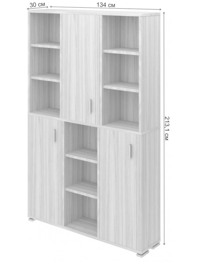 Стеллаж ПУ-40-3 БЕН белый / нельсон