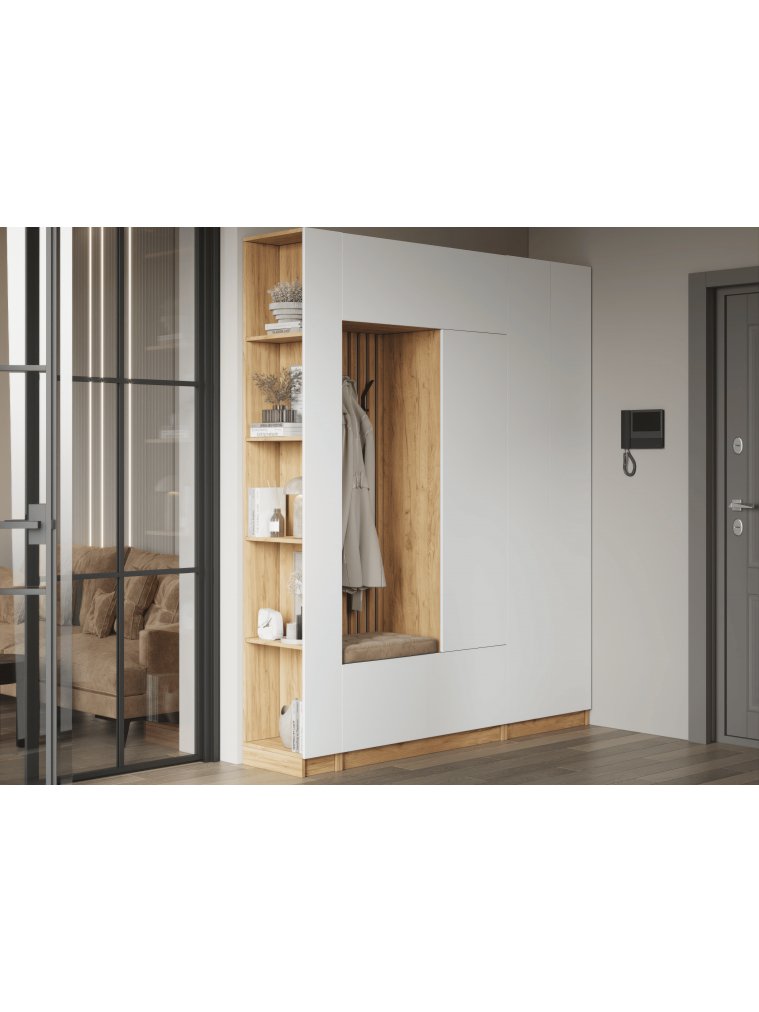 Стеллаж Сева белый / крафт