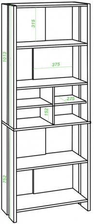 Стеллаж СТЛ-ОВХ БЕН белый / нельсон