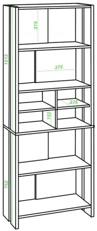 Стеллаж СТЛ-ОВХ КВ карамель / венге