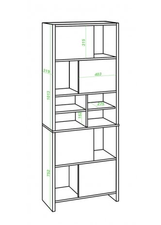 Стеллаж СТЛ-ЗВХ БЕН белый / нельсон