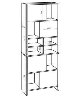 Книжный шкаф СТЛ-ЗВХ В дуб венге