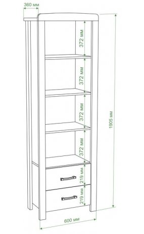 Стеллаж ВТД КБЕ карамель / белый