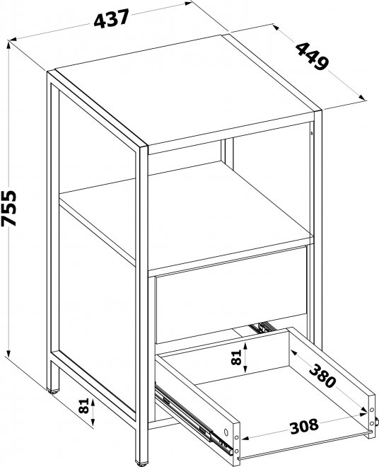 Тумба КТ-400 лдсп дуб сонома