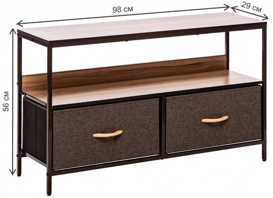 Тумба Локи 2 ящика коричневая
