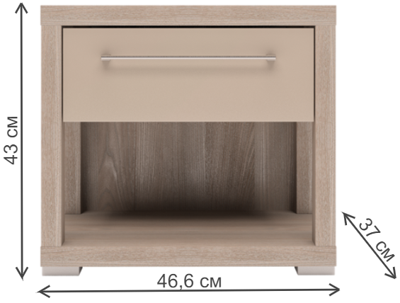 Тумба прикроватная Вива 4 невис / капучино глянец