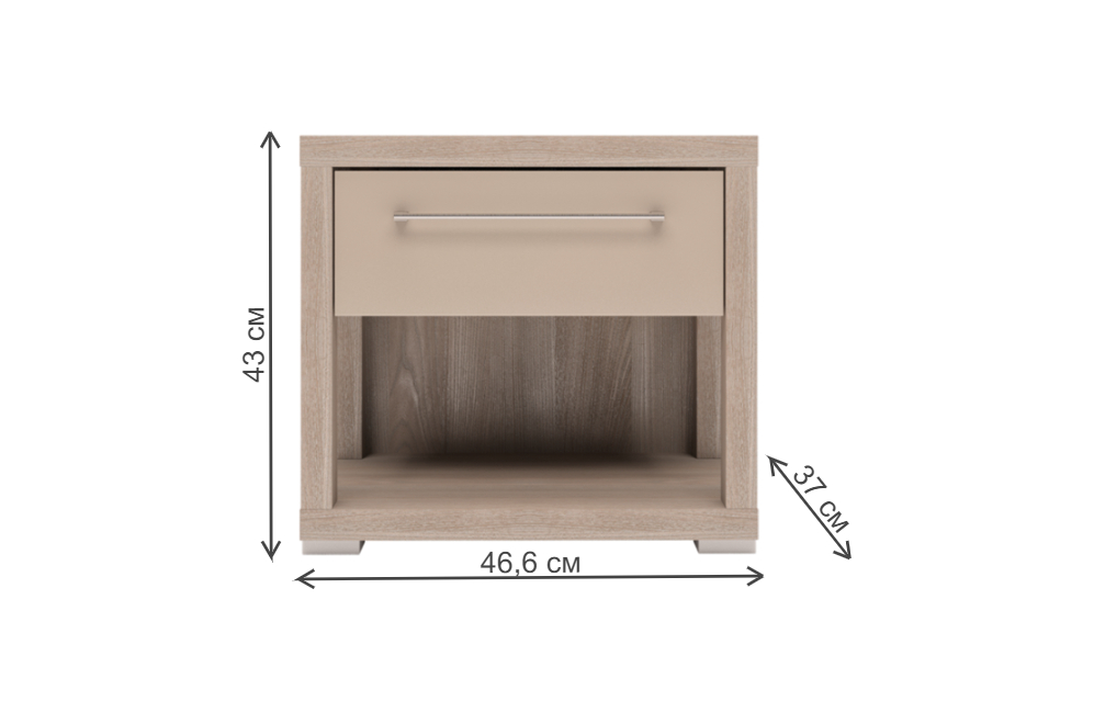 Тумба прикроватная Вива 4 невис / капучино глянец