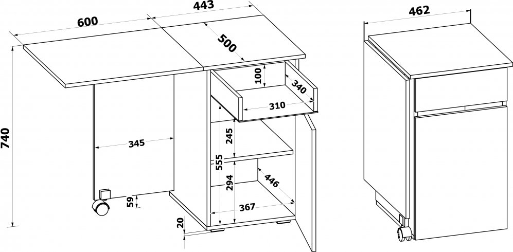 Стол-книжка СП-25 лдсп белый