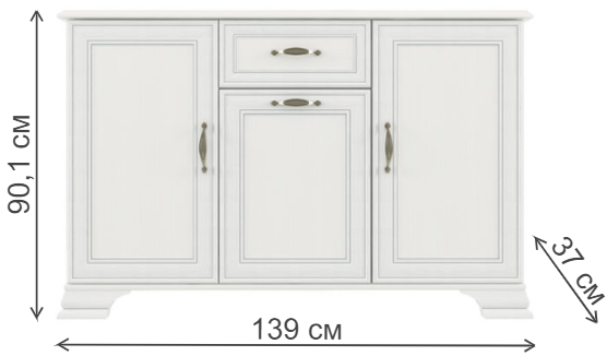 Тумба Tiffany 3D1S вудлайн кремовый