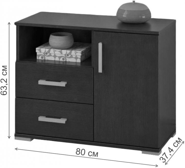 Тумба Вента-33 венге / дуб молочный